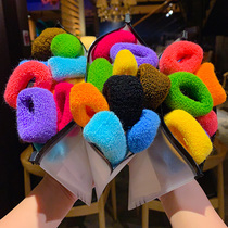 ins color Net red sweet towel thick Hairband tie hair ponytail rubber band head rope large intestine hair rope female tie hair band