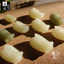 Xishi Xinjiang Hetian Jade yellow jade pendant accessories bracelet pendant Topaz small cicada blockbuster pendant