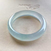 A goods jade bracelet round bar white ice species Myanmar Laokeng floating flower jade bracelet imperial concubine jade bracelet female model with certificate
