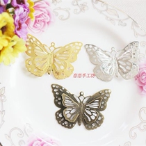 Special price ancient wind hairpin DIY ornament accessories 35 * 50mm gold white K colour table bronze color solid butterfly