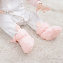  Koala nose nose 0-6 months infant baby coral velvet foot protector Newborn warm cute shoes autumn and winter