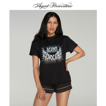 SUZZI boyfriend bf wind T-shirt agentprovocateur round collar culture shirt logo short sleeve sweatshirt