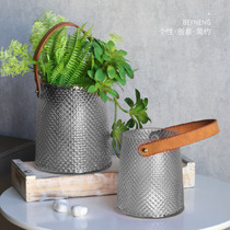 Vase ornaments living room flower arrangement light luxury high-grade ins glass transparent water to raise rich bamboo green water culture utensils