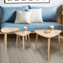 Small coffee table Simple modern solid wood corner a few small apartment living room low table Triangle Nordic sofa small side a few