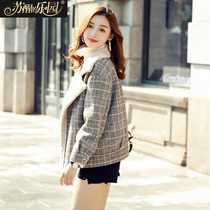  Mao Ni small coat female 2018 new autumn and winter fashion temperament Chaonizi plaid coat small ni short section