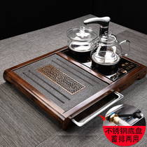 Small tea tray draining tray suit Home tray Urginstone tea tray solid wood stone tea tray electrified magnetic stove