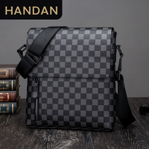 New Single Shoulder Bag Men Genuine Leather Personality Fashion Diagonal Satchel Business Casual Vertical Briefcase Bull Leather Mens Bag Wave