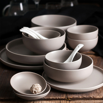 WUXIN ceramic bowl Household meal large soup bowl dish plate Japanese tableware combination dish noodle bowl 4 5 rice bowl