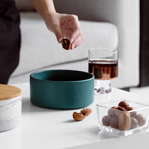 Nordic ins Wind Morandi color living room desktop coffee table ceramic trash can household kitchen debris with lid