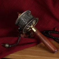 Tibetan Buddhist supplies six-character truth double bearing hand-cranked warp wheel silent warp tube