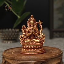 Buddhist supplies pure copper gilded Tibetan Tantric Nepal small Buddha copper four-arm Guanyin