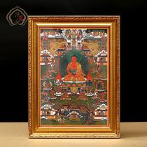 Thangka decorative painting Buddha statue hanging painting wall painting Green Mother Elysium yellow fortune photo frame painting mural painting