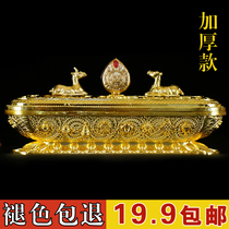 Eight auspicious line incense burner Full alloy Deco six-character mantras Tibetan line incense box incense burner thickening Special