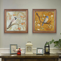 Meet with the nostalgic flower-bird wall painting in the countryside wall painting in the bedroom of the vineyard mural painting living room of the American retro decoration hall
