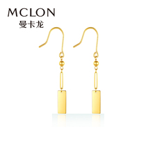 Mancaron gold earrings square earrings Gold Pure Gold Pair of female minimalist fashion gifts Pricing