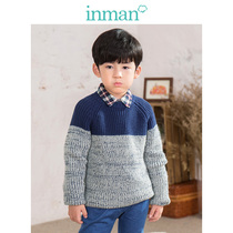 Yinman childrens sweater boys autumn and winter new middle and big childrens pullover cotton cotton warm student jacket sweater