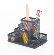 creative pen holder combination multifunctional metal mesh four compartments office learning stationery box new square