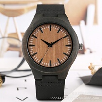 Foreign Trade Direct Sales New Wood And Wood Black Sandalwood Wood Watch Fashion Casual Bamboo Wood Strap Quartz Men Watches