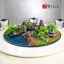 Hotel table electric turntable table flower restaurant decoration decoration large round table creative decoration simulation flower fake flower