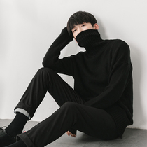 Hualun homemade mohair mens high collar loose pure erotic couple pullover Korean version of winter warm sweater