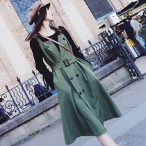 Autumn and winter clothes 2021 New Hepburn style French jumpsuit skirt size womens high sense fashion two-piece suit