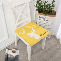 Nordic Wind Freshener Yellow Deer Head Cushion Dining Room Thickened Cotton Linen High Play Seat Cushion Detachable Student Sepal cool cushion