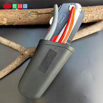 Sagawa Tin Garden Pruning Shears Folding Saw Dual Tool Set Storage running bag Shears Waist Box Rubber Scissors Set