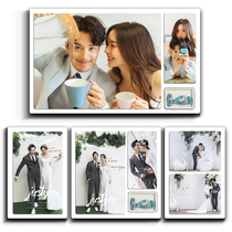 Wedding photo enlargement photo frame Wall hanging wedding photo wash photo plus photo frame production high-end studio set 48-inch combination
