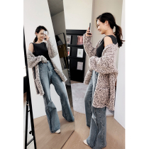 Meiyang Meiyang (clearing and picking up leak) PS one - click leg pull old white trumpet denim feet