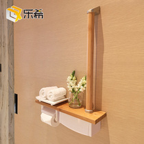 Nanzhu solid wood with safety armrest storage tissue rack hotel engineering rack storage box roll paper tissue box