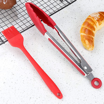 Non-stick pan kitchen silicone anti-scalding stainless steel food clip bread dish barbecue meat spicy hot steak clip