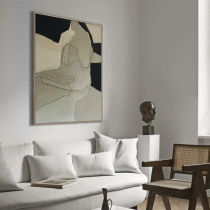 LWD ART original hand-painted) Extreme poverty style abstract oil painting living room color block hanging painting vertical version of handmade decorative painting