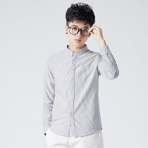 Camarque striped shirt casual inch shirt pure cotton Oxford spinning positive dress shirt Les handsome TXS small size male and female spring
