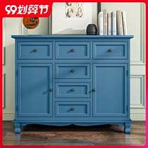 Bucket cabinet solid wood American storage locker bedroom living room against the wall small cabinet sideboard small apartment high locker