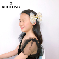 Childrens big bow hairclip pin headgear Princess hairpin baby top clip Angel Love hairclip high-end girl hair accessories