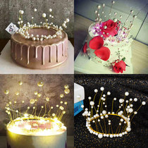 Seagrass Net Red Cake Pearl Streaming Su Crown Decorative Swing Piece Birthday Party Wedding sweet taster Dress Costume