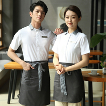 Hot pot hotel milk tea Hotel waiter work clothes short-sleeved Western food restaurant Fast food cafe Autumn spring and summer women