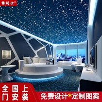 3D Stereogram to customize the wall paper Ceiling Universe Starry Sky Bar Internet Café Guesthouse KTV Large Tooling Mural