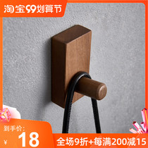 Solid wood coat rack clothes hook hook simple hat rack wire storage rack wall decoration adhesive hook Japanese ins