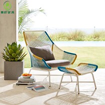 Modern minimalist casual rattan chair creative composition Indoor living room Book room Courtyard Rattan with small table and chairs Three sets