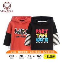 Youbeyi Spring and Autumn Childrens Sweatshirt Patchwork Cartoon Boys and Girls Autumn Baby Hooded Top