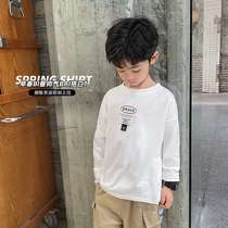 2021 new boys long sleeve T-shirt cotton base shirt childrens clothing foreign style childrens autumn clothing childrens spring and autumn coat