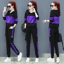 Spring and Autumn Chao brand fashion leisure sports two-piece set 2021 new small man Foreign Air Age age womens tide