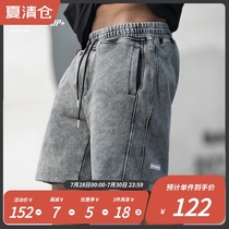 BD POWER UP pure cotton sports shorts mens trend wild retro Japanese tooling shorts men loose large size