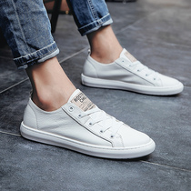 2022 New European And European Fashion Genuine Leather Small White Shoes Mens Wave Shoes Casual 100 Hitchhiking Shoes Europe Station Young Mens Shoes