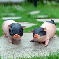 New simulation pig resin ornaments Garden courtyard cute animals Outdoor supermarket display decoration Pork area decoration