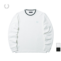 FRED PERRY MENS T-shirt 2021 summer new British casual round neck wheat ear embroidery cotton LONG-sleeved M1637