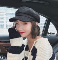  ins net red octagonal hat Korean version all-match Japanese corduroy fisherman hat female autumn and winter tide British retro newsboy hat