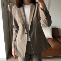 Thoth theorist early spring new high-grade color fine check one-button suit capable temperament suit 0120A3