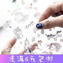 Creative girl heart unicorn sticker cute cartoon shape photo album Hand account decoration sticker student diary sticker